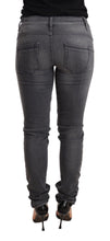 Gray Washed Cotton Slim Fit Low Waist Women Denim Trouser Jeans Acht
