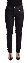 Blue Cotton Low Waist Slim Fit Denim Women Trouser Jeans Acht