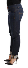 Blue Washed Cotton Low Waist Skinny Denim Women Trouser Jeans Acht