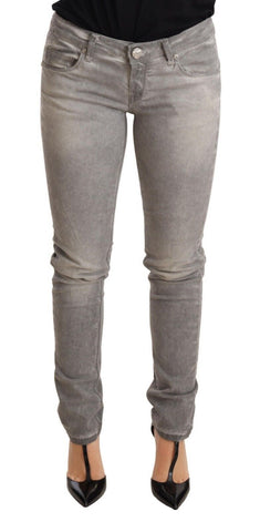 Light Gray Washed Cotton Slim Fit Denim Women Trouser Jeans Acht