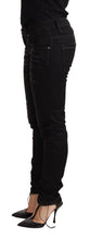 Black Washed Cotton Slim Fit Denim Low Waist Trouser Jeans Acht