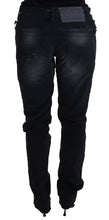 Blue Washed Cotton Denim Low Waist Loose Fit Trousers Jeans Acht