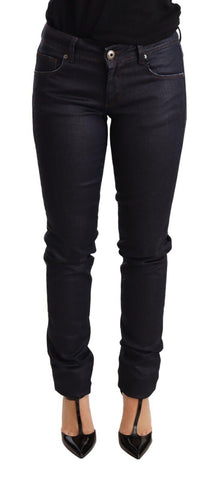 Blue Low Waist Skinny Slim Trouser Cotton  Jeans Ermanno Scervino