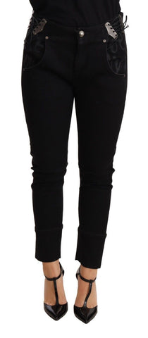 Black Low Waist Skinny Slim Trouser Cotton  Jeans Ermanno Scervino