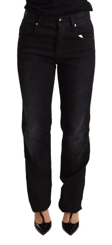 Black Washed Straight Denim Trouser Cotton Jeans Ermanno Scervino