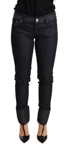 Blue Skinny Folded Hem Denim Trouser Cotton Jeans Ermanno Scervino