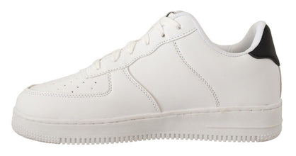 White Leather Perforated Lace Up Sneakers Casual Men Shoes SIGNS