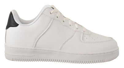 White Leather Perforated Lace Up Sneakers Casual Men Shoes SIGNS