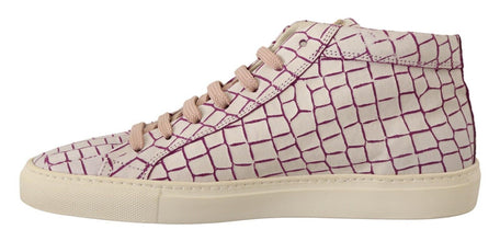White Bordeaux Leather Casual Lace Up Sneakers Shoes HIDE & JACK