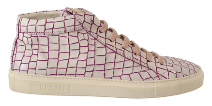 White Bordeaux Leather Casual Lace Up Sneakers Shoes HIDE & JACK