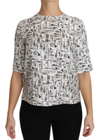 White Musical Instruments Print Blouse Dolce & Gabbana