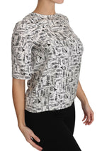 White Musical Instruments Print Blouse Dolce & Gabbana
