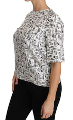 White Musical Instruments Print Blouse Dolce & Gabbana