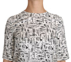 White Musical Instruments Print Blouse Dolce & Gabbana
