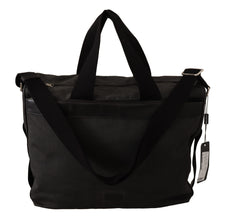 Black Denim Leather Shoulder Strap Messenger Bag Dolce & Gabbana
