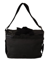 Black Denim Leather Shoulder Strap Messenger Bag Dolce & Gabbana