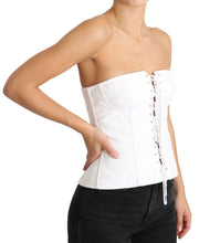 White PALERMO Bustier Cotton Top Corset Dolce & Gabbana