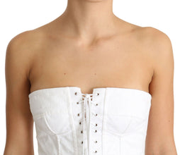 White PALERMO Bustier Cotton Top Corset Dolce & Gabbana
