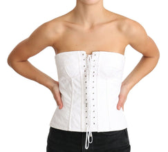 White PALERMO Bustier Cotton Top Corset Dolce & Gabbana