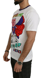 White Cotton Top Super Power Pig T-shirt Dolce & Gabbana
