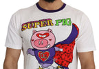 White Cotton Top Super Power Pig T-shirt Dolce & Gabbana