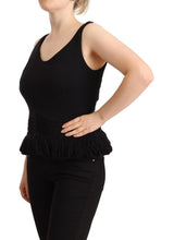 Black Cotton Sleevelesss Tank Casual Top Ermanno Scervino