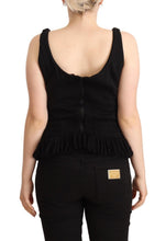 Black Cotton Sleevelesss Tank Casual Top Ermanno Scervino