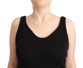 Black Cotton Sleevelesss Tank Casual Top Ermanno Scervino