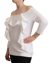 White Long Sleeves Off Shoulder Women Top Blouse EXTERIOR