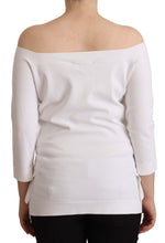 White Long Sleeves Off Shoulder Women Top Blouse EXTERIOR