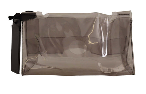 Black Clear Plastic Transparent Pouch Purse Clutch Bag PINKO