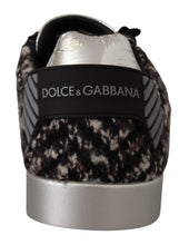 Silver Leather Brown Cotton Wool Sneakers Shoes Dolce & Gabbana