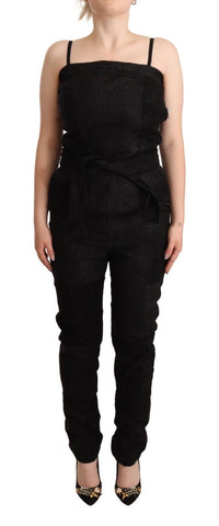 Black Spaghetti Strap Jumpsuit Dress La Maison du Couturier