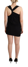 Black Sleeveless Cotton Sheath Mini Dress Roberto Cavalli