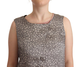 Gray Sleeveless Shift Knee Length Dress Comeforbreakfast