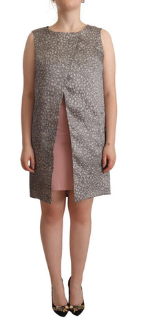 Gray Sleeveless Shift Knee Length Dress Comeforbreakfast
