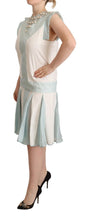 Multicolor Faux Pearl Sleeveless Shift Midi Dress Sergei Grinko