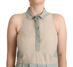 Multicolor Collared Sleeveless Sheath Dress Comeforbreakfast