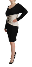 Black Silver Sheath Knee Length Dress Roberto Cavalli