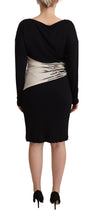 Black Silver Sheath Knee Length Dress Roberto Cavalli