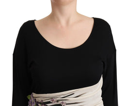Black Silver Sheath Knee Length Dress Roberto Cavalli