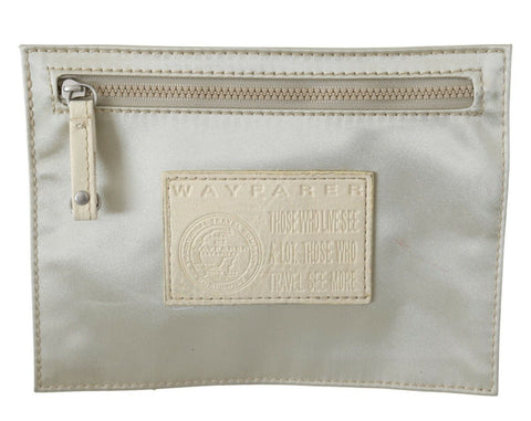 White Zippered Coin Holder Wallet WAYFARER
