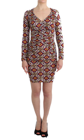 Multicolor Longsleeved Viscose Shift Dress GF Ferre