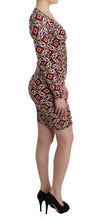Multicolor Longsleeved Viscose Shift Dress GF Ferre