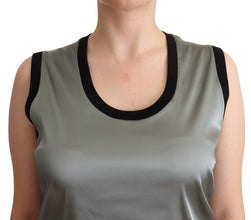 Silver Round Neck Sleeveless Casual Tank Top Dolce & Gabbana