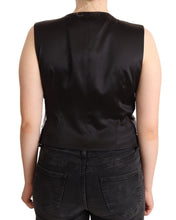 Black Sequin V-Neck Sleeveless Vest Tank Top Dolce & Gabbana