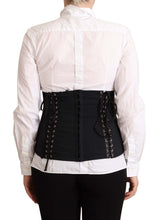 Black Corset Belt Stretch Waist Strap Top Dolce & Gabbana