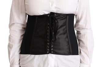 Black Corset Belt Stretch Waist Strap Top Dolce & Gabbana