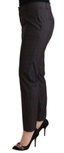 Black Striped Wool Tapered Trouser Pants Dolce & Gabbana