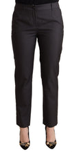 Black Striped Wool Tapered Trouser Pants Dolce & Gabbana